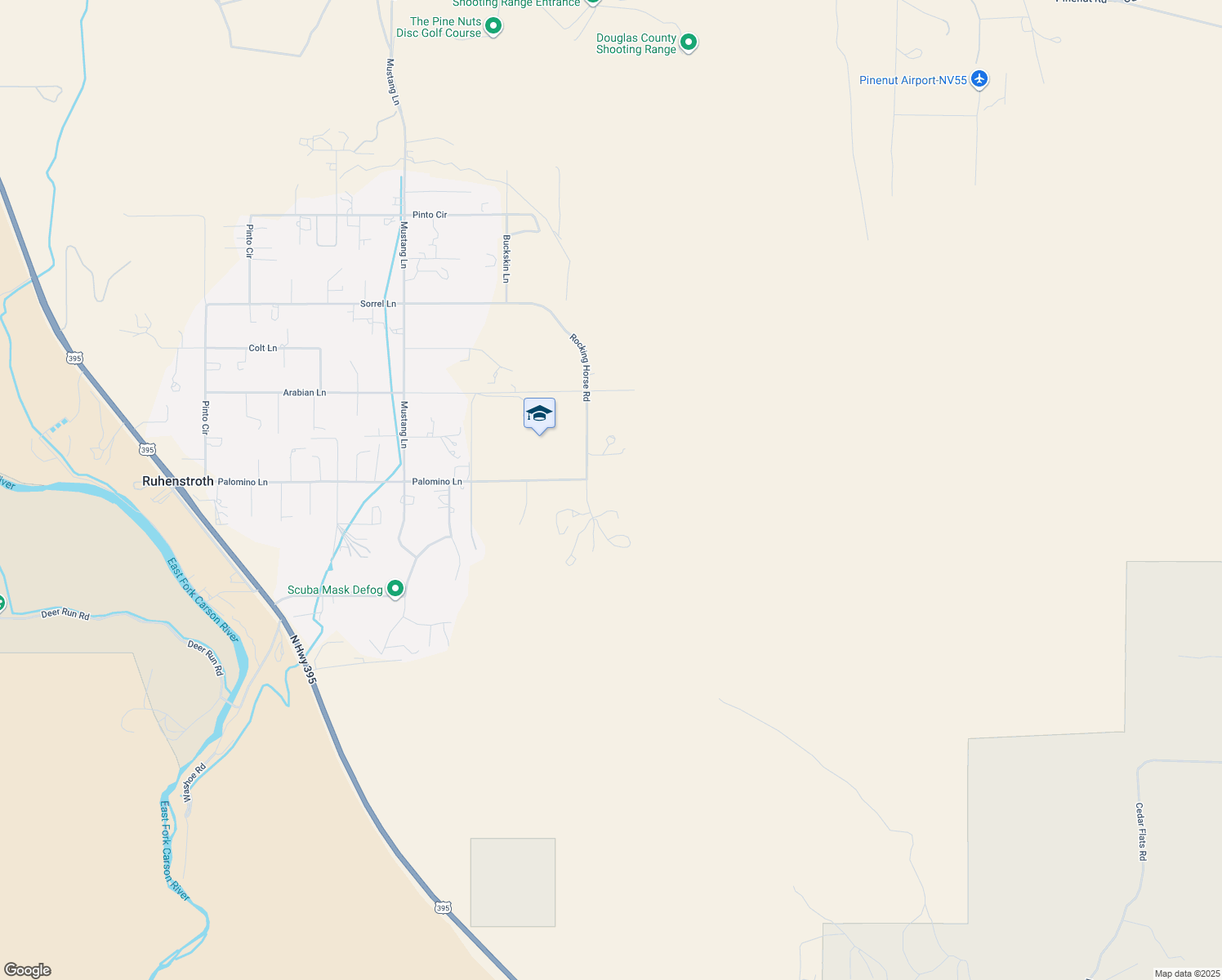 map of restaurants, bars, coffee shops, grocery stores, and more near 641 Rocking Horse Road in Gardnerville