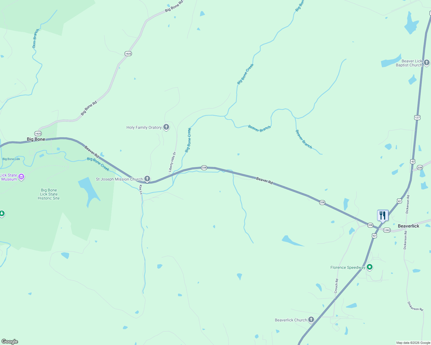 map of restaurants, bars, coffee shops, grocery stores, and more near 2653 Beaver Road in Union