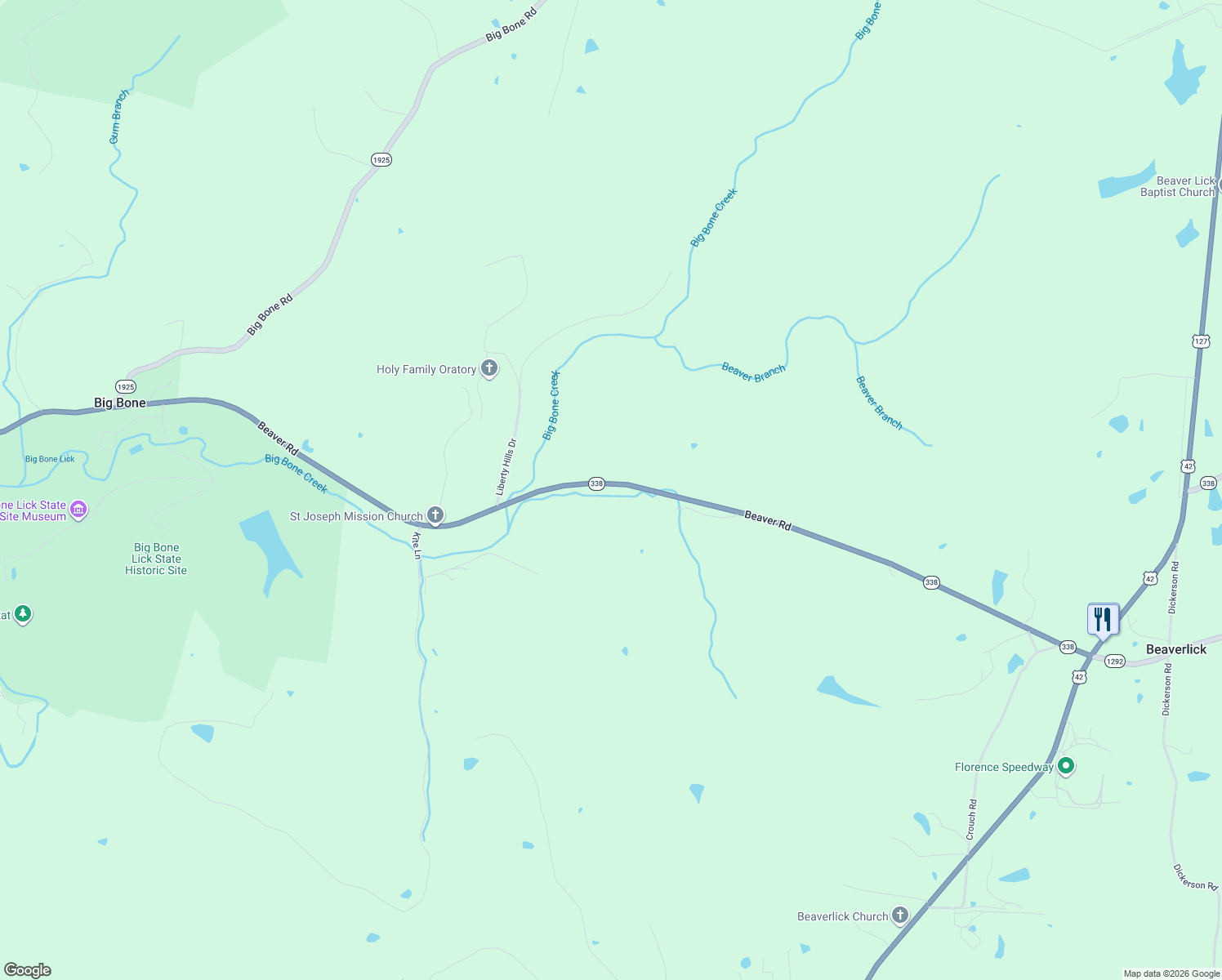 map of restaurants, bars, coffee shops, grocery stores, and more near 2653 Beaver Road in Union