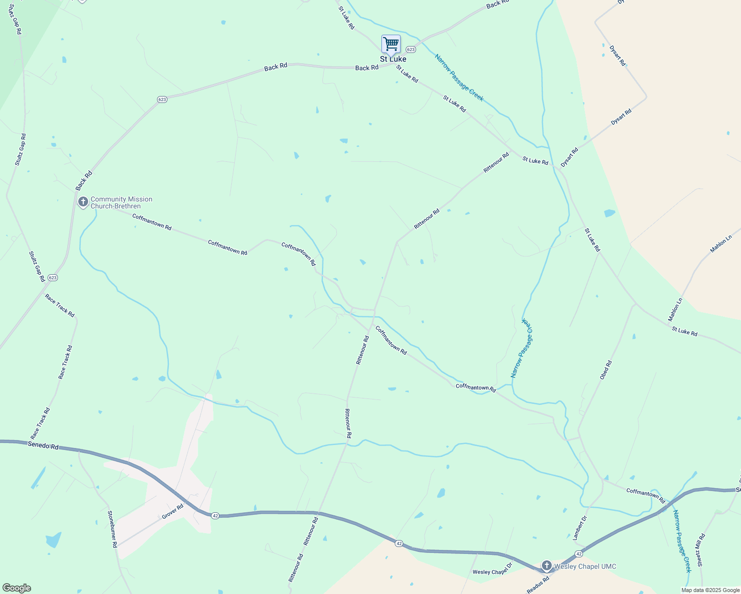 map of restaurants, bars, coffee shops, grocery stores, and more near 3545 Rittenour Road in Woodstock