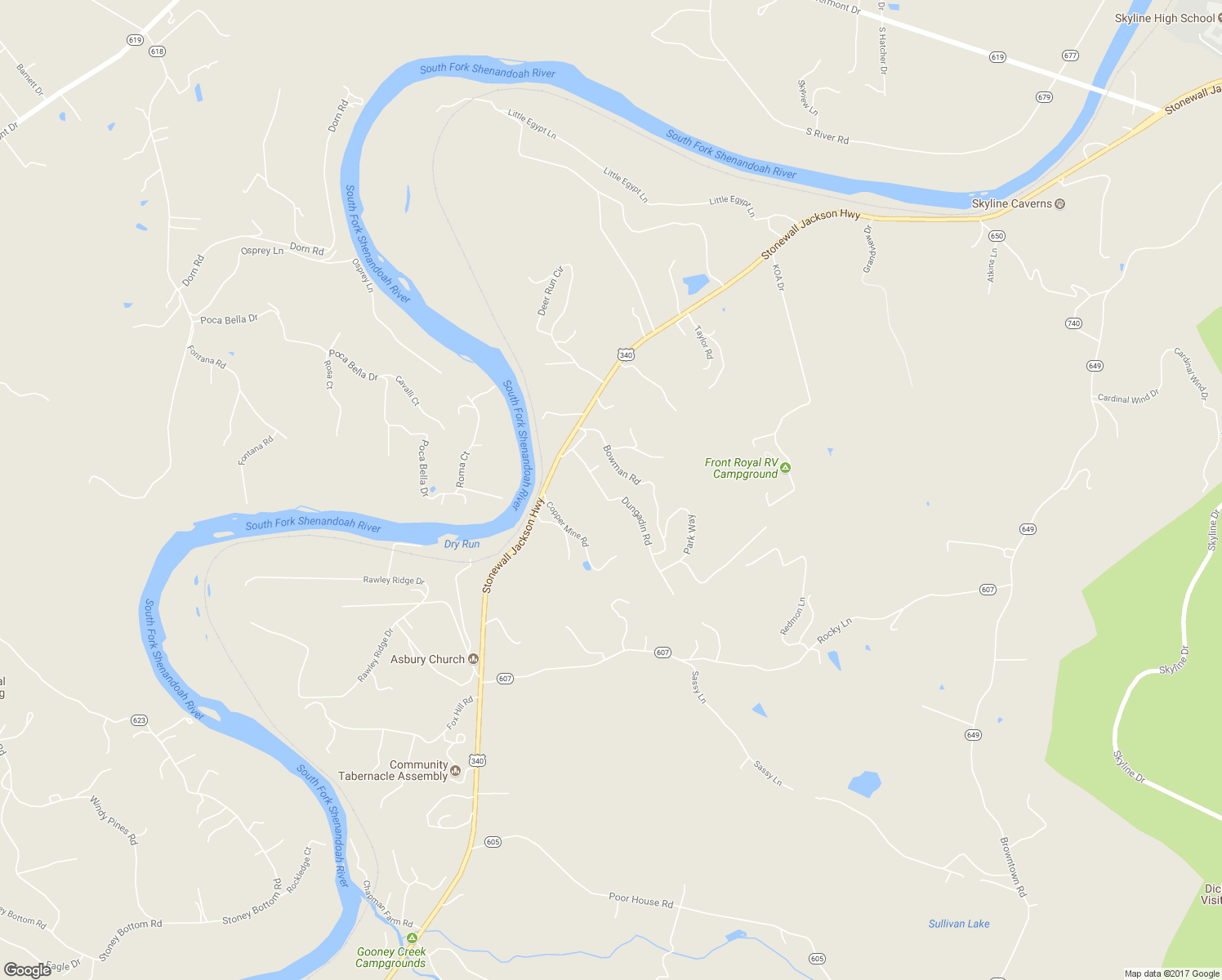 map of restaurants, bars, coffee shops, grocery stores, and more near 149 Dungadin Road in Front Royal