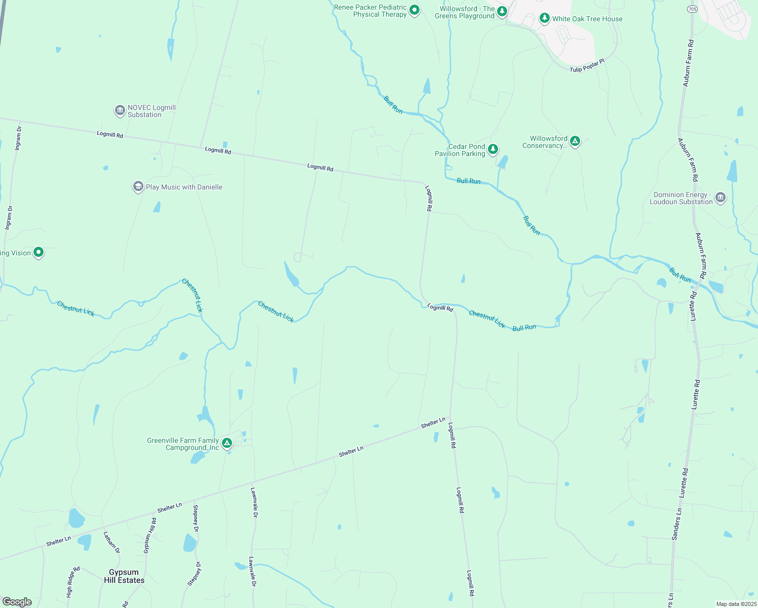 map of restaurants, bars, coffee shops, grocery stores, and more near 13661 Chestnut Ridge Court in Haymarket