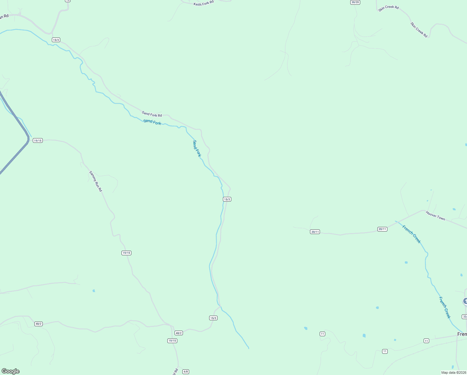 map of restaurants, bars, coffee shops, grocery stores, and more near Sand Fork Road in Walkersville