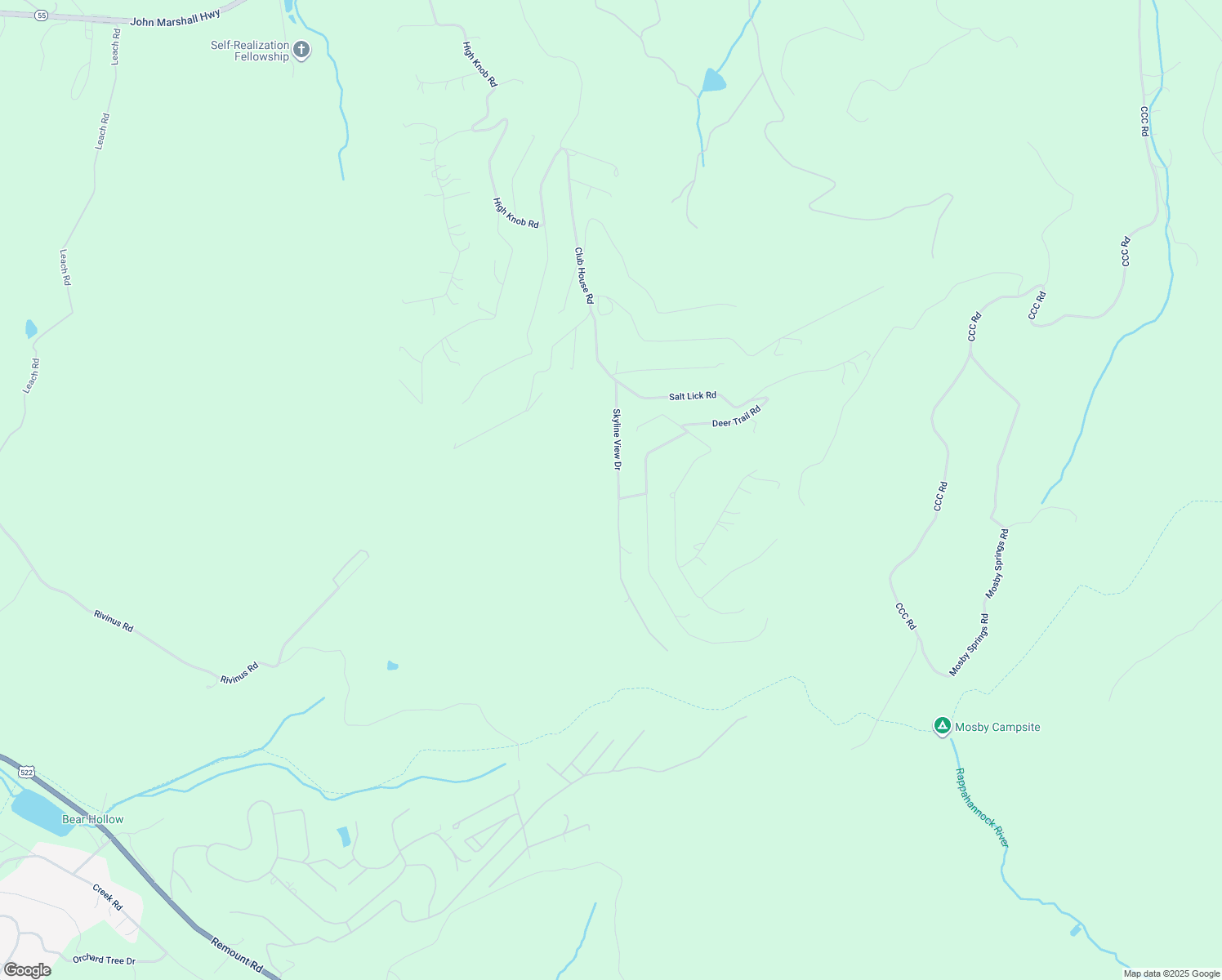 map of restaurants, bars, coffee shops, grocery stores, and more near 300 Skyline View Drive in Front Royal