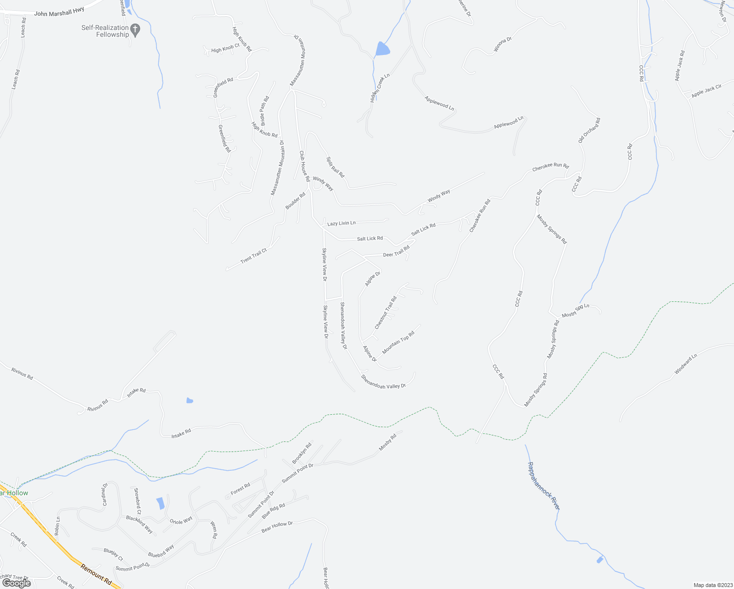 map of restaurants, bars, coffee shops, grocery stores, and more near 251 Alpine Drive in Front Royal