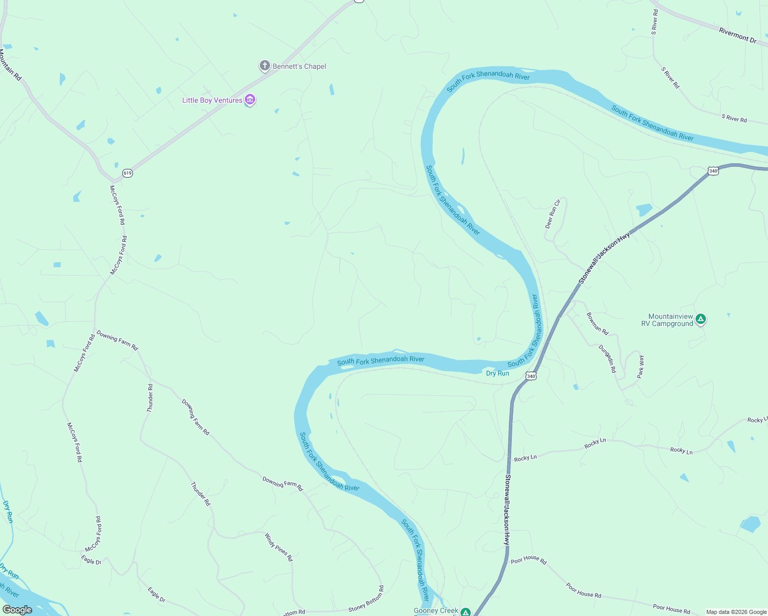 map of restaurants, bars, coffee shops, grocery stores, and more near 477 Fontana Rd in Front Royal