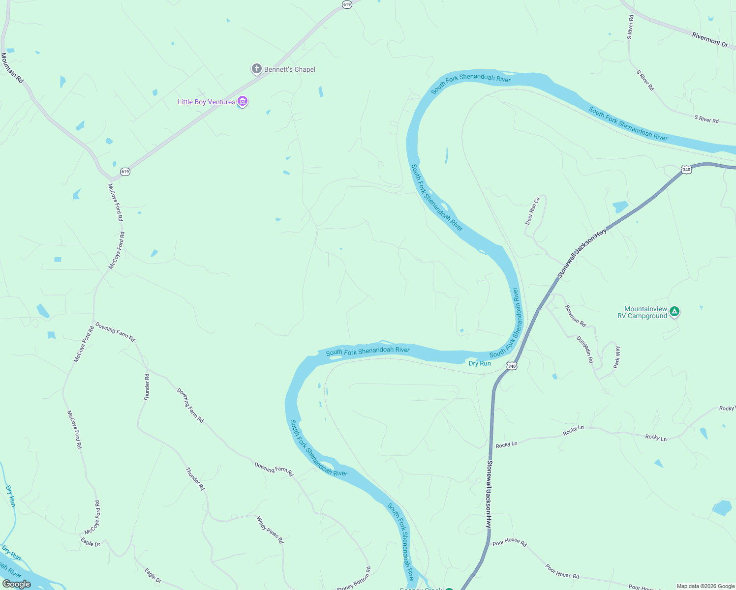 map of restaurants, bars, coffee shops, grocery stores, and more near 477 Fontana Road in Front Royal