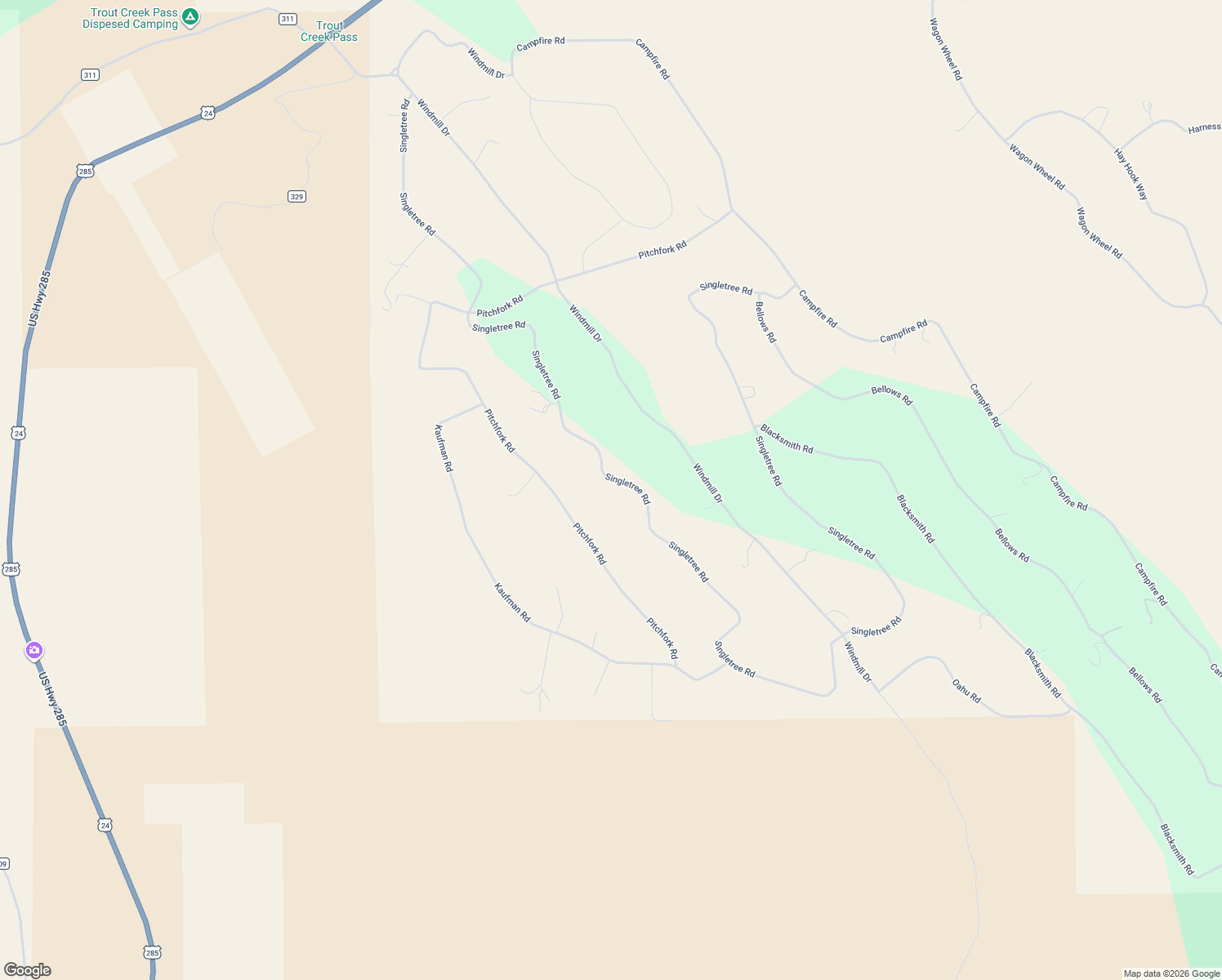 map of restaurants, bars, coffee shops, grocery stores, and more near 1505 Singletree Road in Hartsel