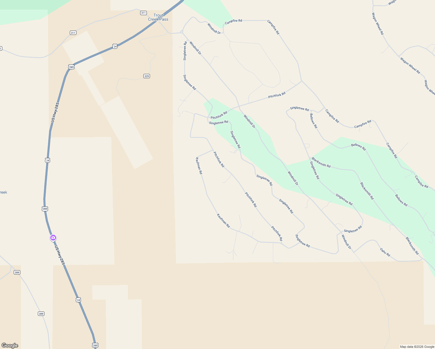 map of restaurants, bars, coffee shops, grocery stores, and more near 1505 Pitchfork Road in Hartsel