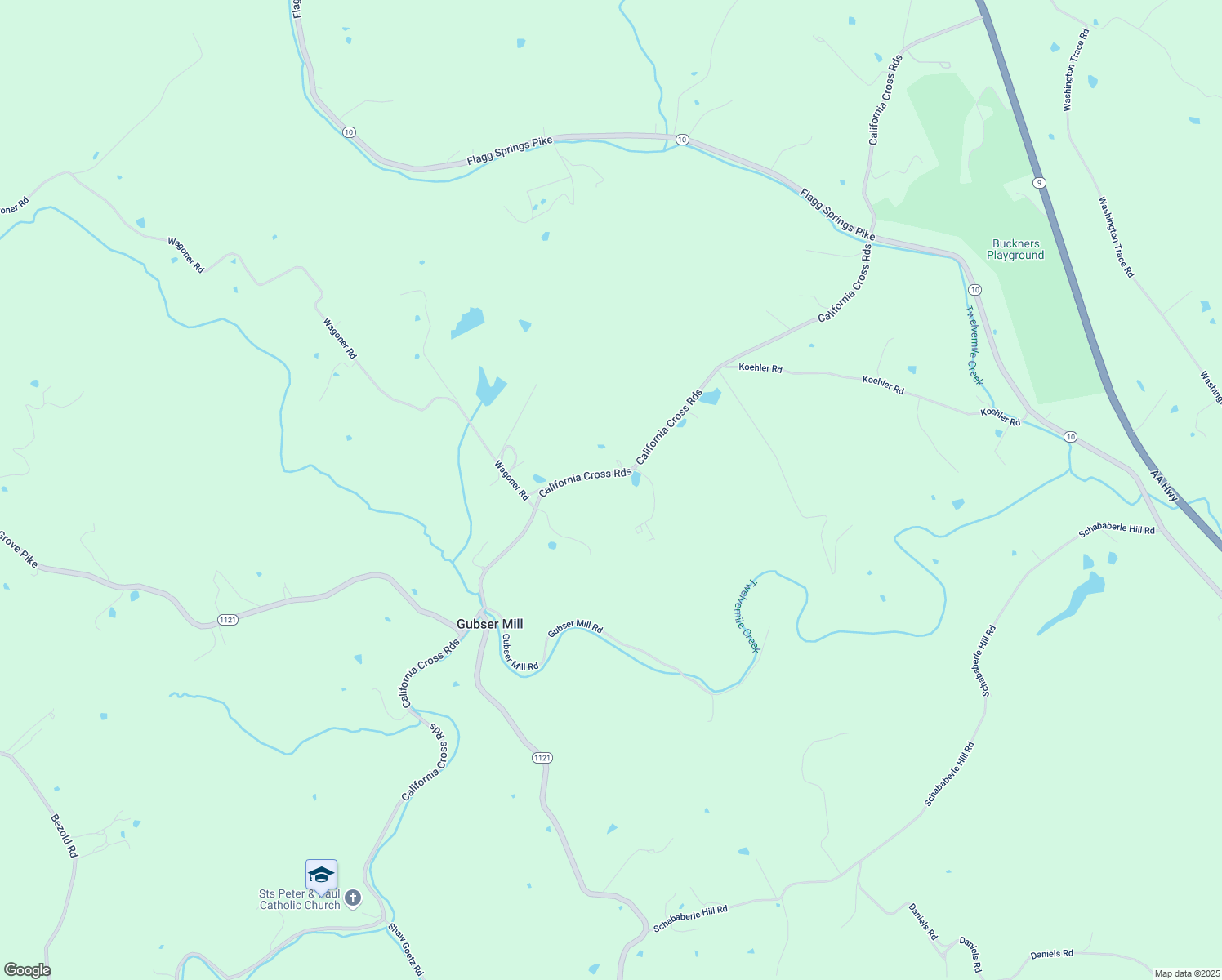 map of restaurants, bars, coffee shops, grocery stores, and more near 2769 California Crossroads in California