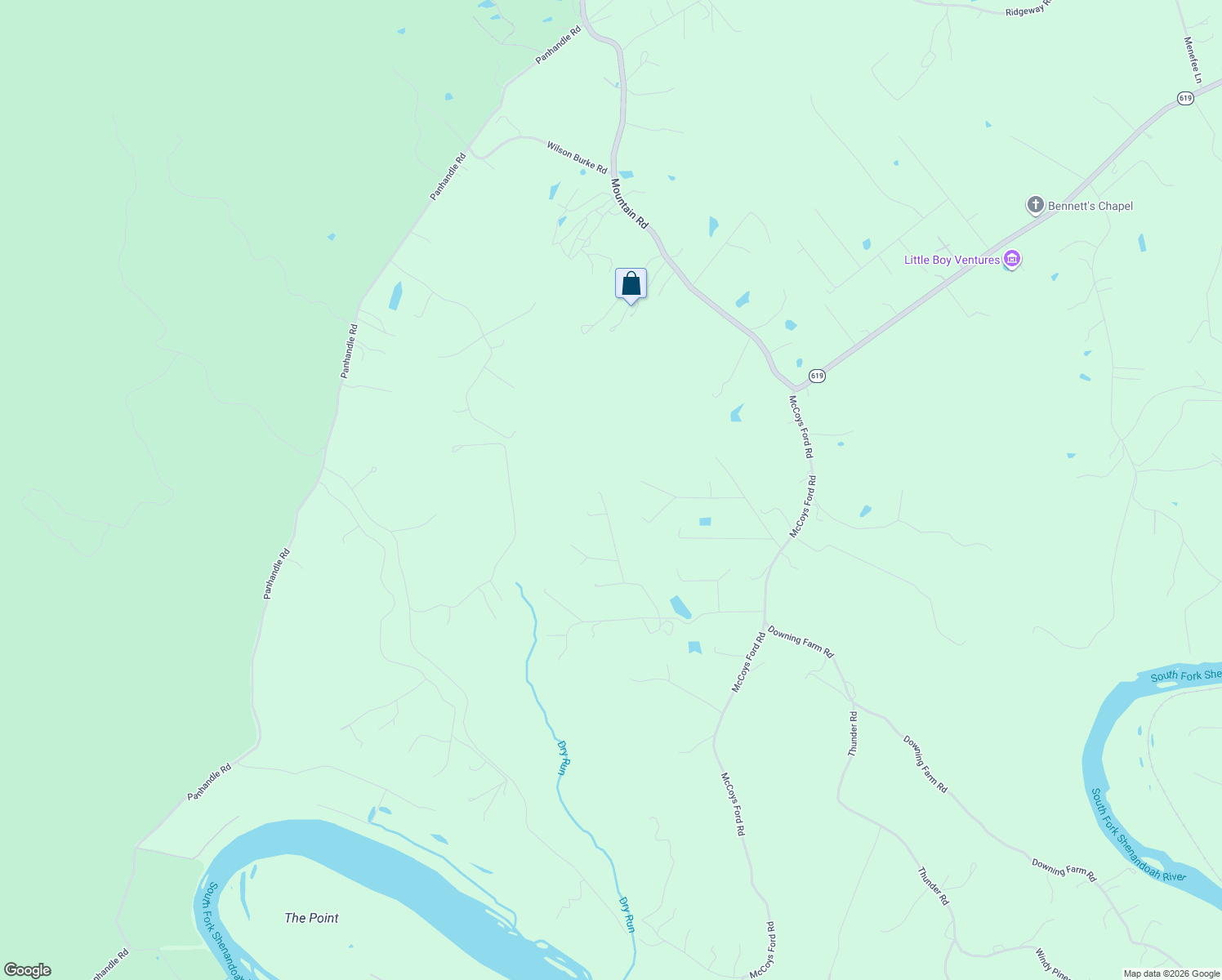 map of restaurants, bars, coffee shops, grocery stores, and more near 244 Hickory Road in Front Royal