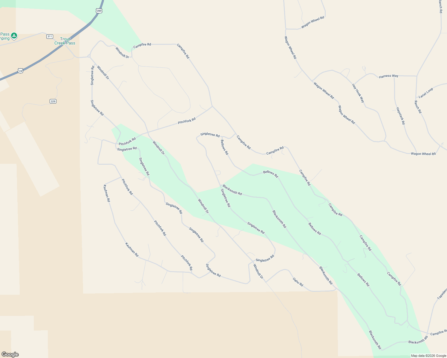 map of restaurants, bars, coffee shops, grocery stores, and more near 3561 Singletree Road in Hartsel