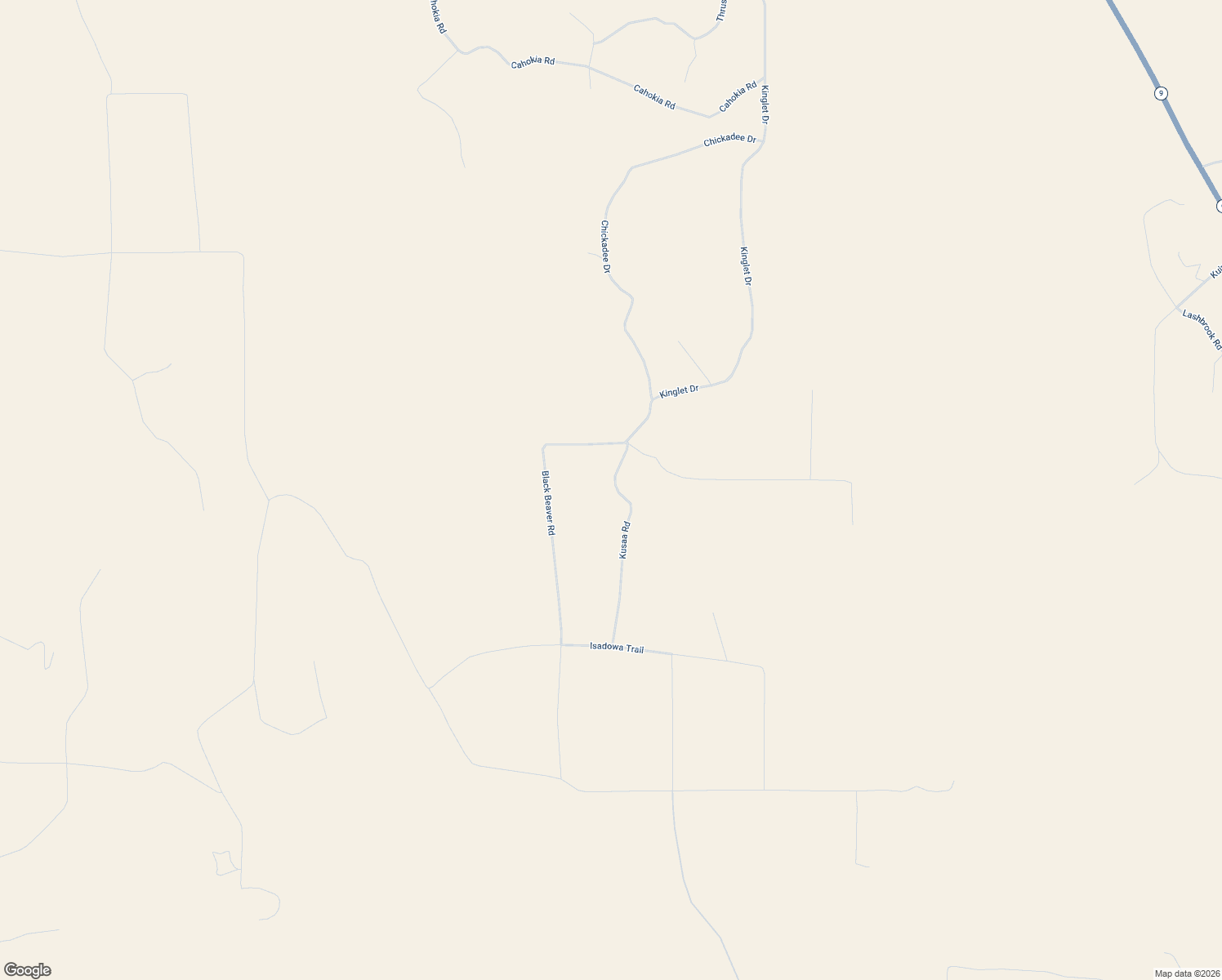 map of restaurants, bars, coffee shops, grocery stores, and more near Kusaa Road in Guffey