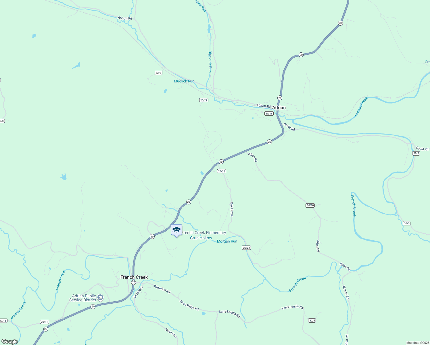 map of restaurants, bars, coffee shops, grocery stores, and more near in Adrian