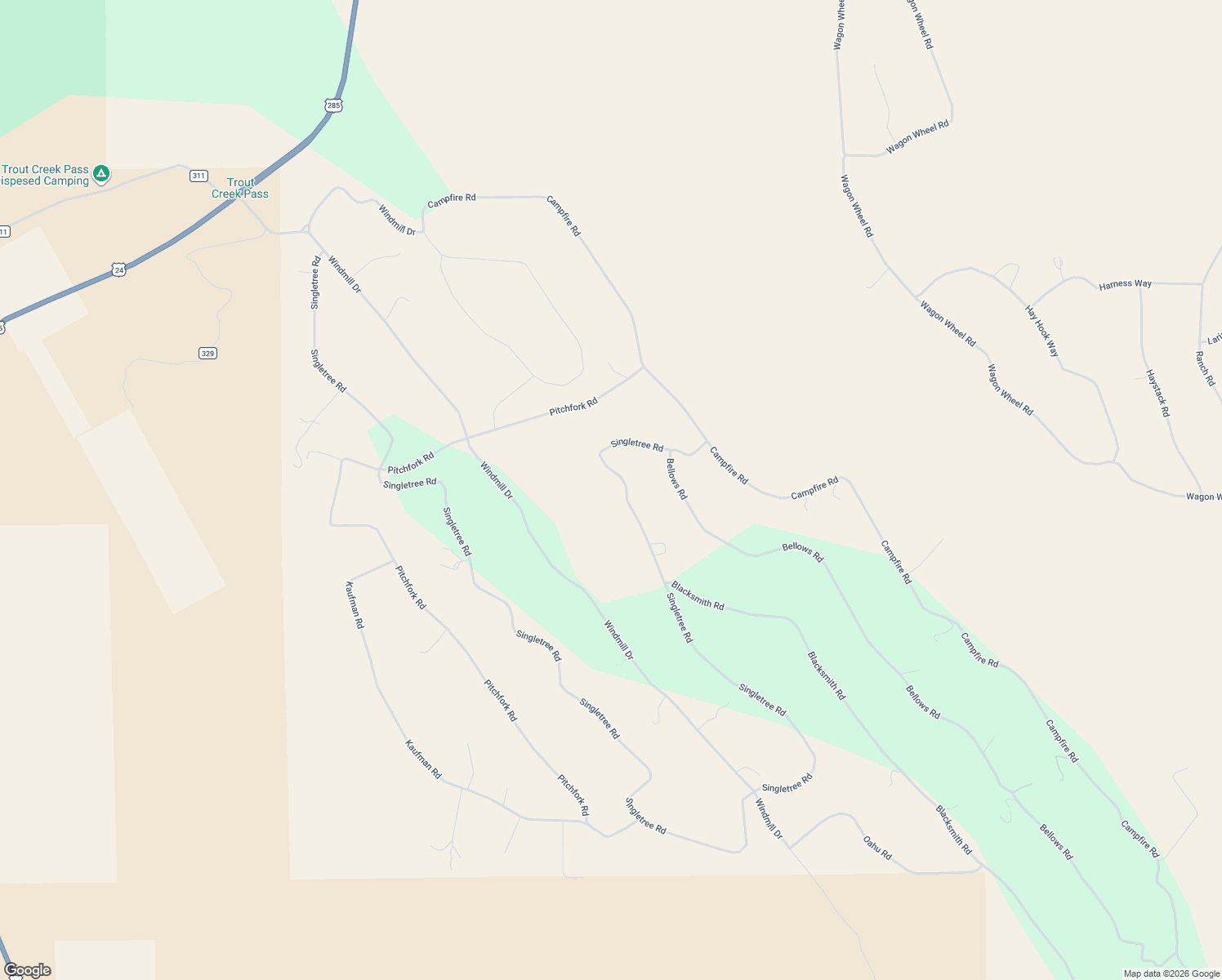 map of restaurants, bars, coffee shops, grocery stores, and more near 3826 Singletree Road in Hartsel
