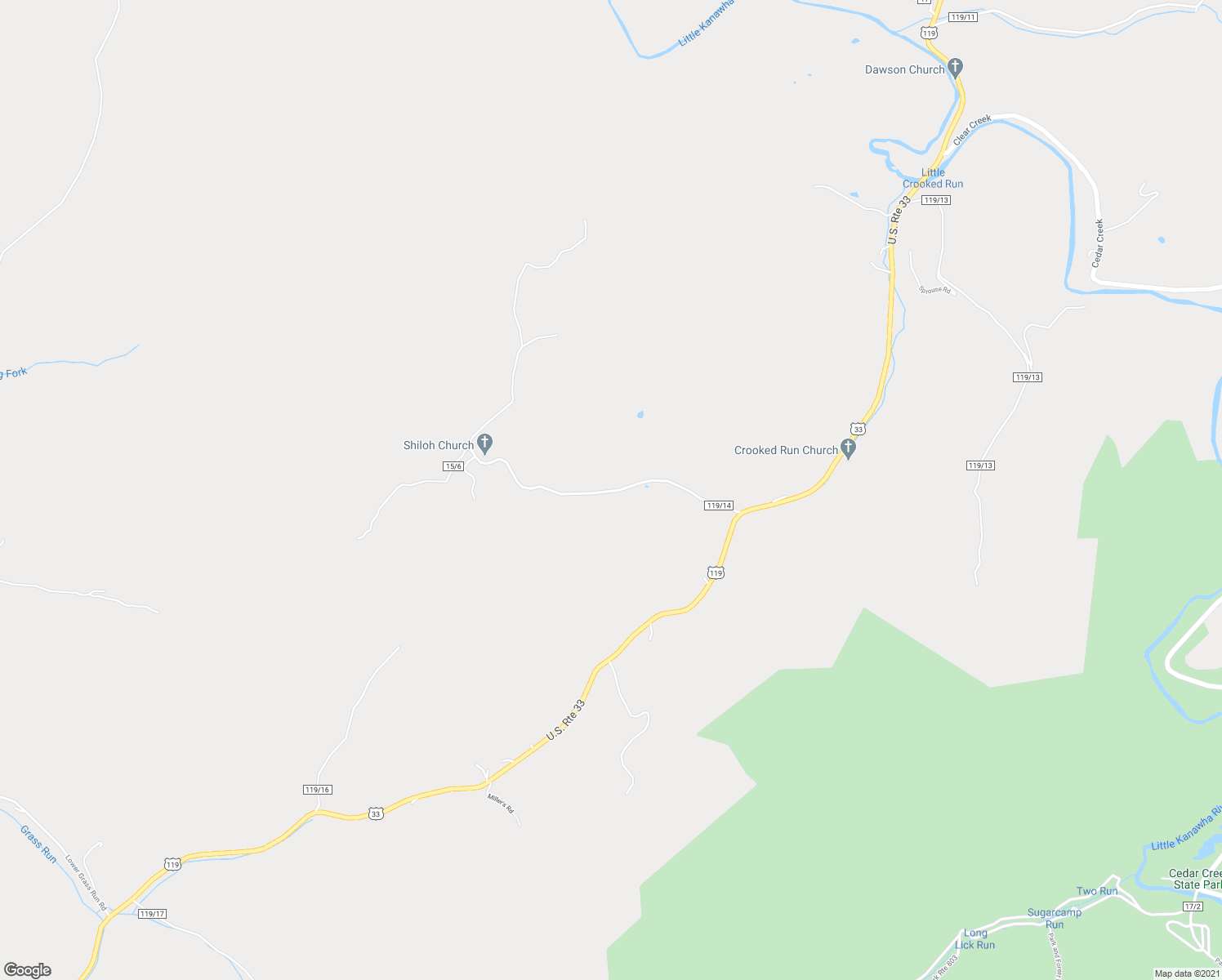 map of restaurants, bars, coffee shops, grocery stores, and more near Tater Knob Road in Glenville