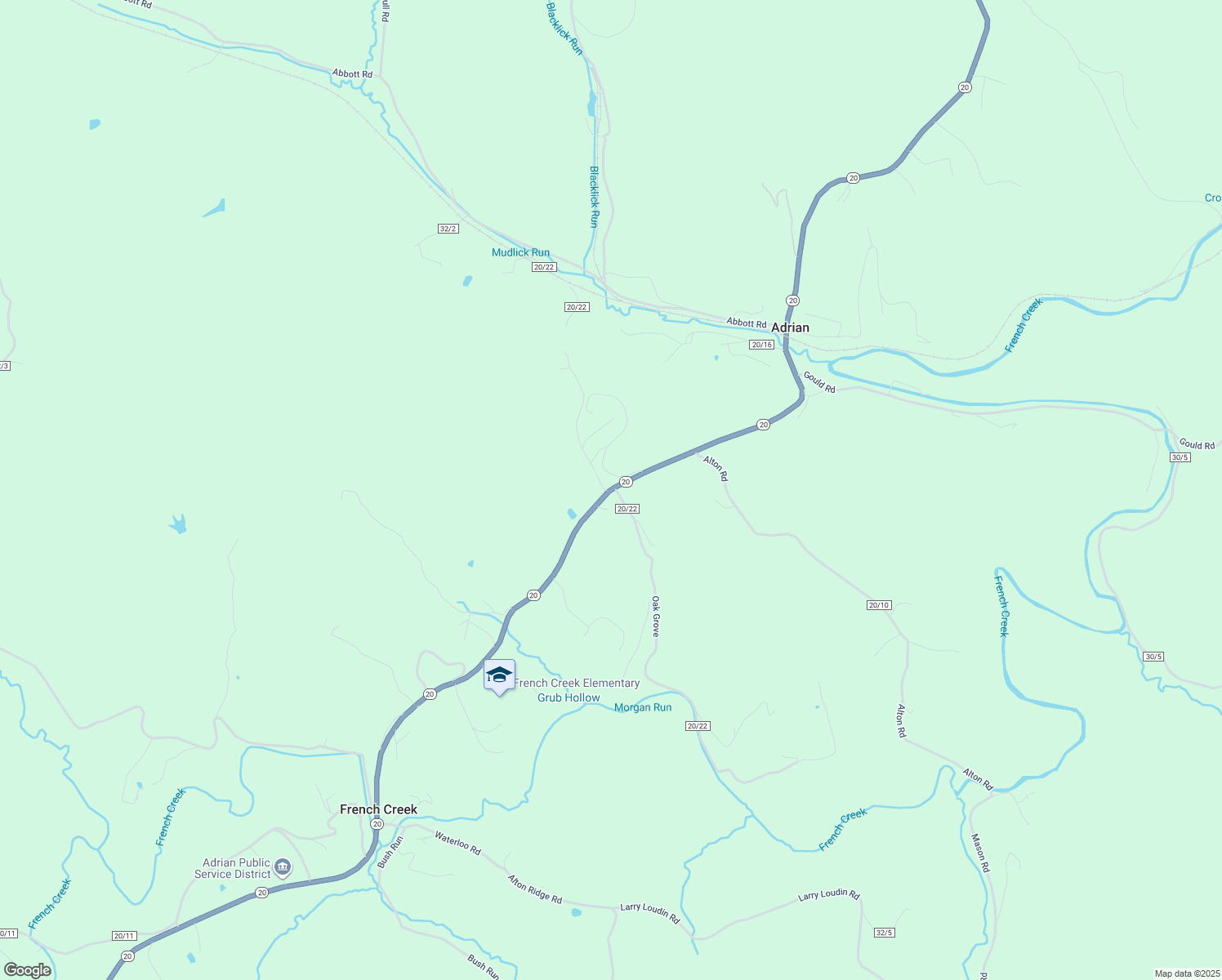 map of restaurants, bars, coffee shops, grocery stores, and more near in Adrian