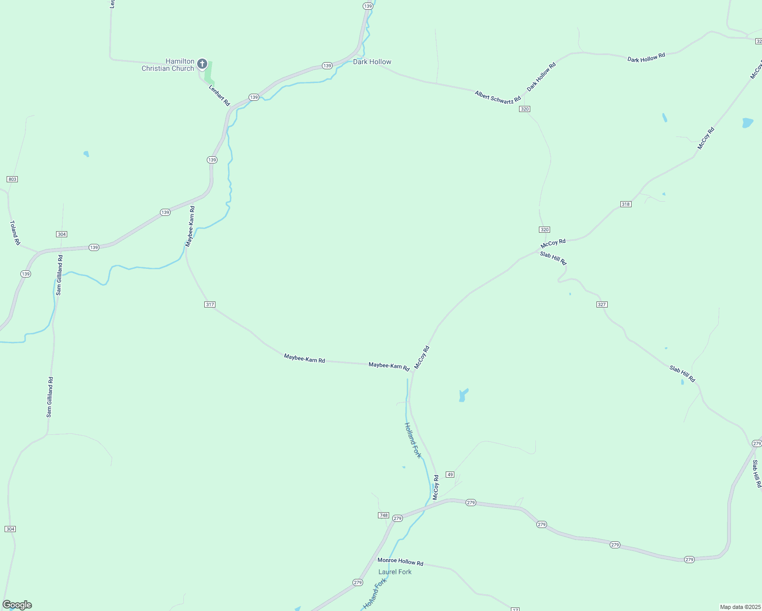 map of restaurants, bars, coffee shops, grocery stores, and more near 1315 Maybee-Karn Road in Oak Hill