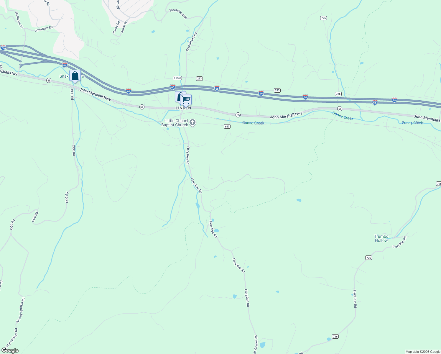 map of restaurants, bars, coffee shops, grocery stores, and more near 189 Piedmont Orchard Road in Warren County