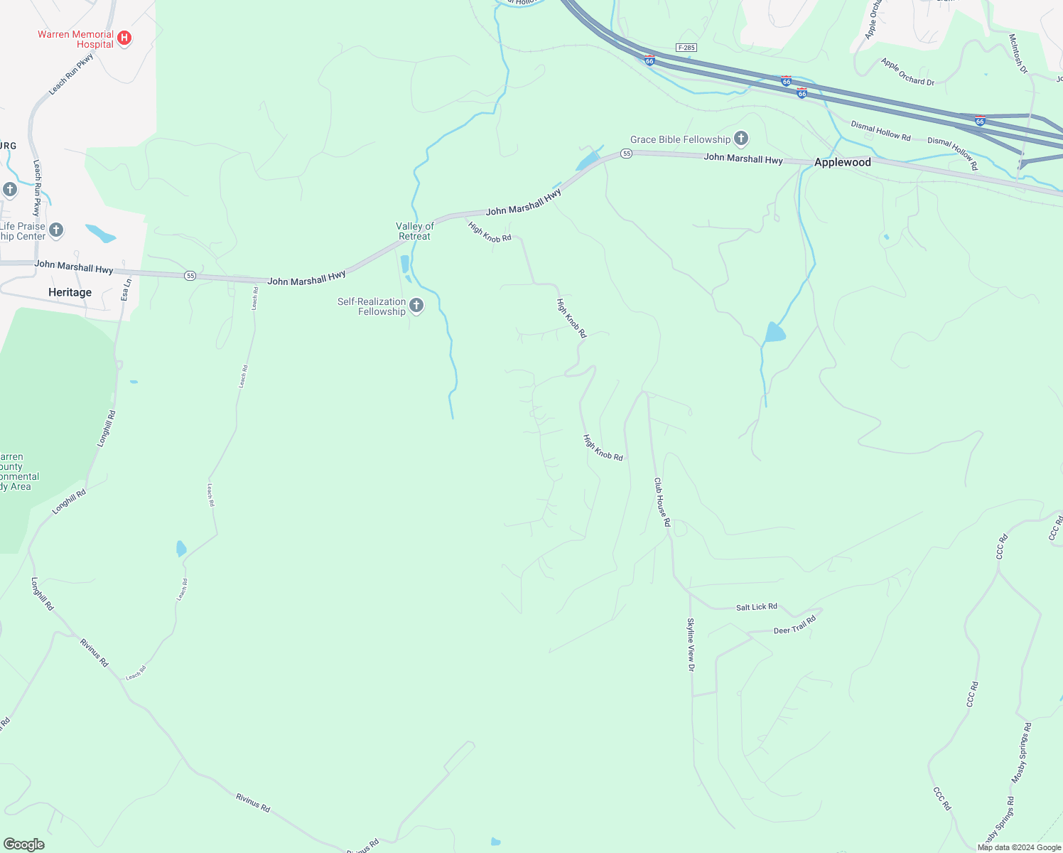 map of restaurants, bars, coffee shops, grocery stores, and more near 230 Greenfield Road in Front Royal