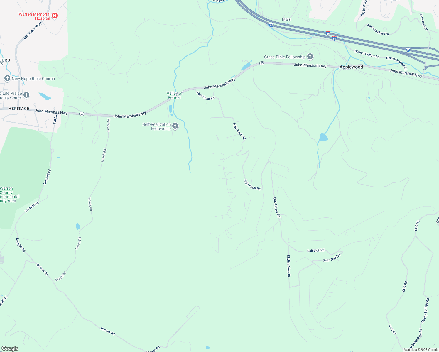 map of restaurants, bars, coffee shops, grocery stores, and more near 230 Greenfield Road in Front Royal