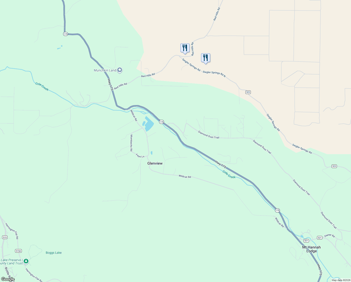 map of restaurants, bars, coffee shops, grocery stores, and more near 9075 Highway 175 in Kelseyville