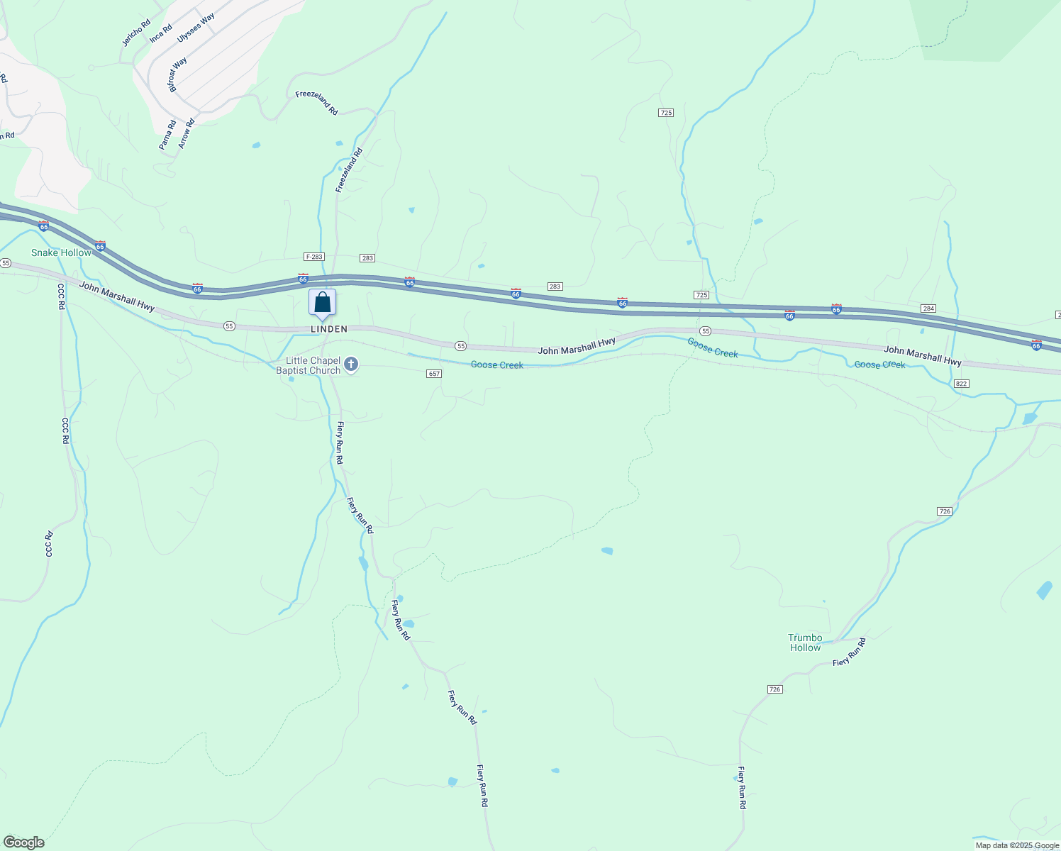 map of restaurants, bars, coffee shops, grocery stores, and more near 13372 Atkins Hollow Lane in Linden