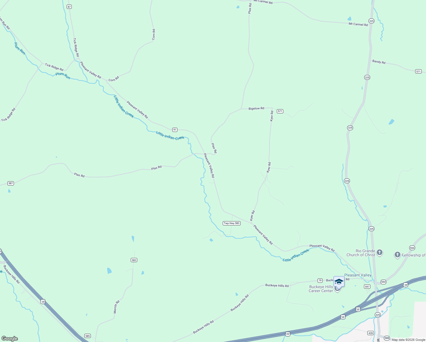 map of restaurants, bars, coffee shops, grocery stores, and more near 1601 Pleasant Valley Road in Vinton