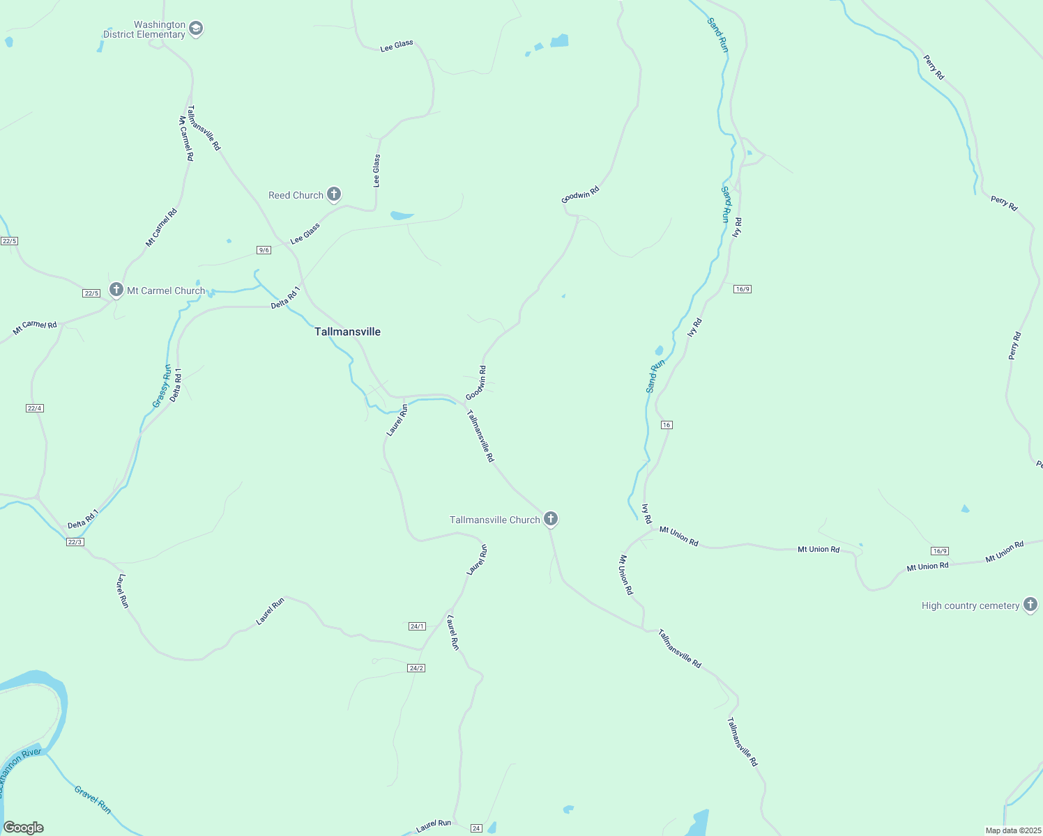 map of restaurants, bars, coffee shops, grocery stores, and more near in Tallmansville