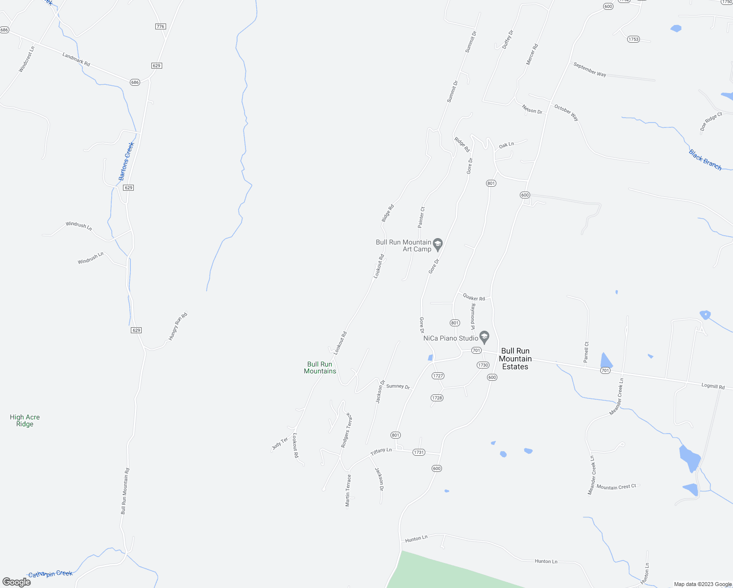 map of restaurants, bars, coffee shops, grocery stores, and more near 2504 Lookout Road in Haymarket