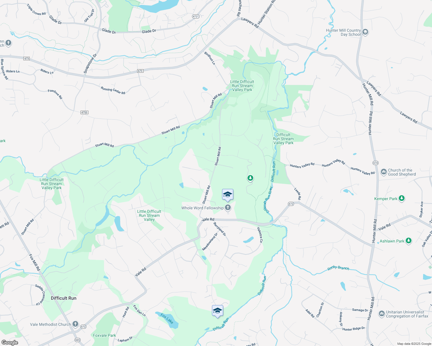 map of restaurants, bars, coffee shops, grocery stores, and more near 10958 Stuart Mill Rd in Oakton