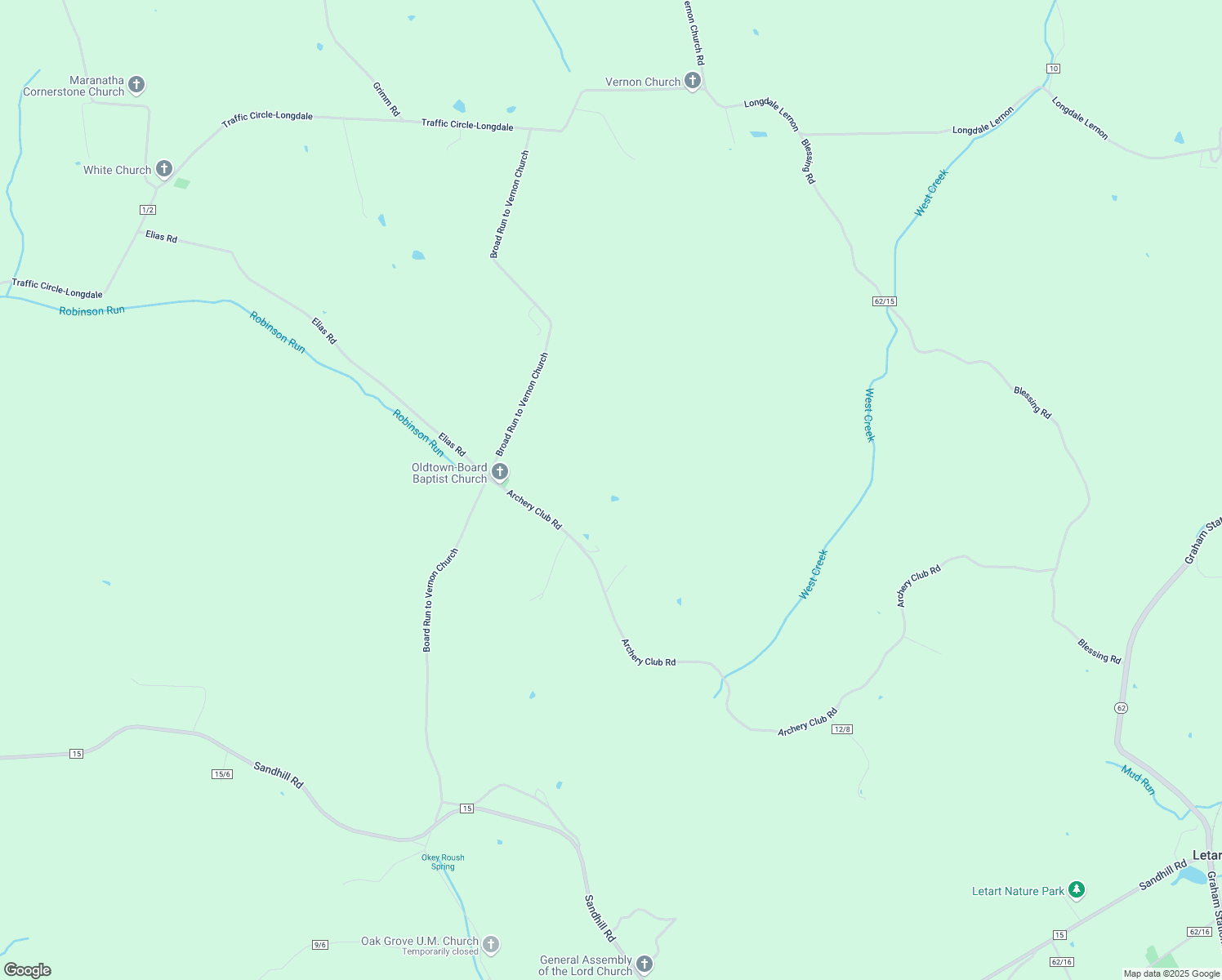 map of restaurants, bars, coffee shops, grocery stores, and more near in Letart