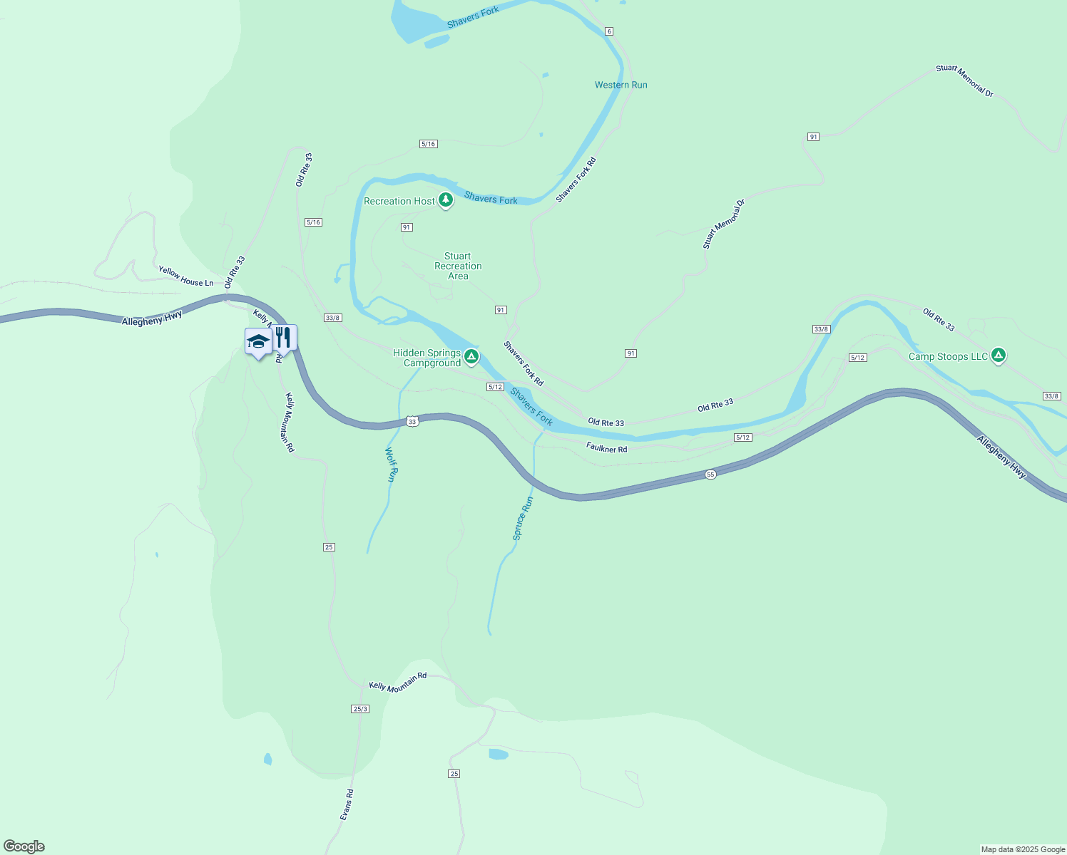 map of restaurants, bars, coffee shops, grocery stores, and more near 1888 Tunnel Mountain Road in Elkins