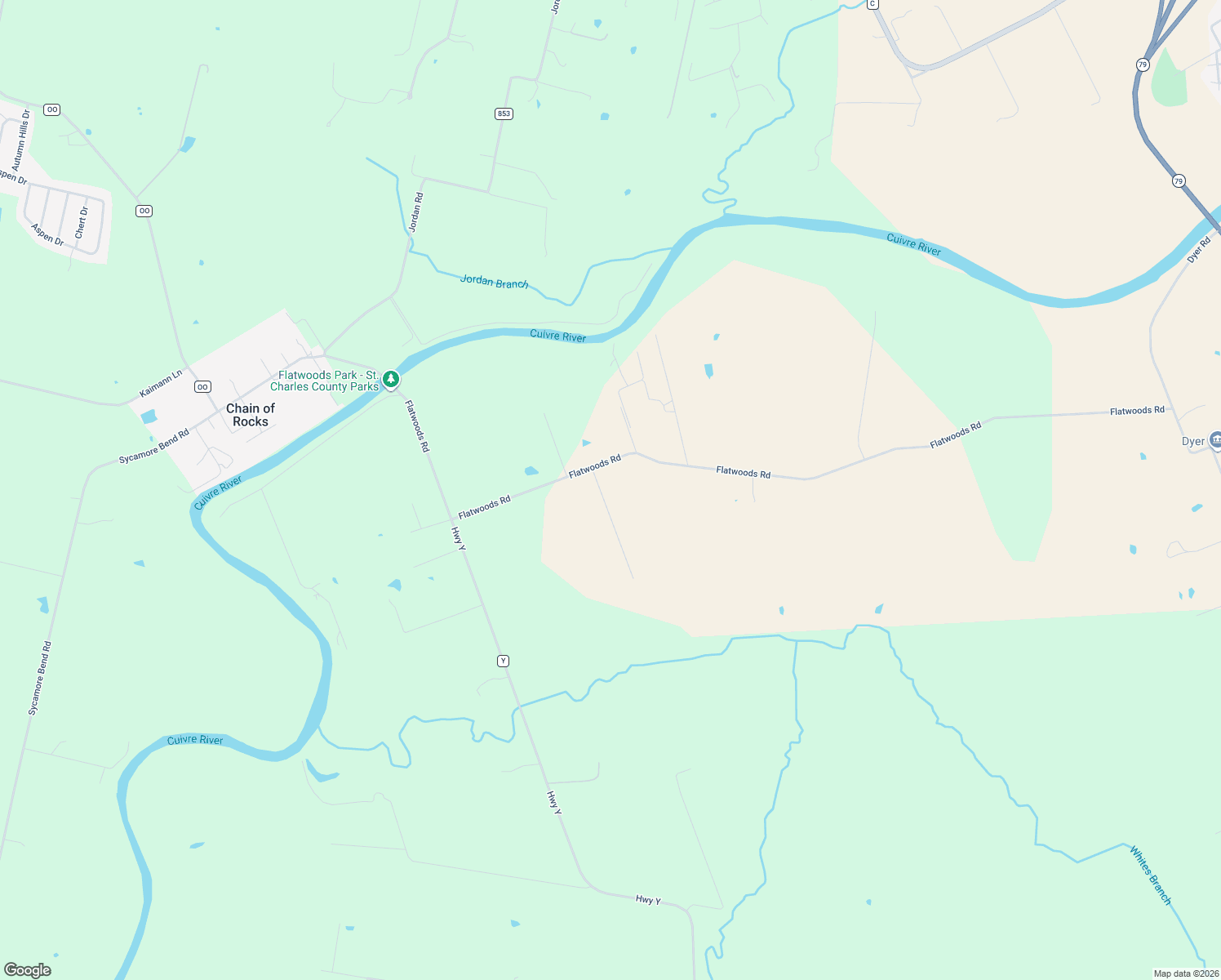 map of restaurants, bars, coffee shops, grocery stores, and more near 2140 Flatwoods Road in O'Fallon