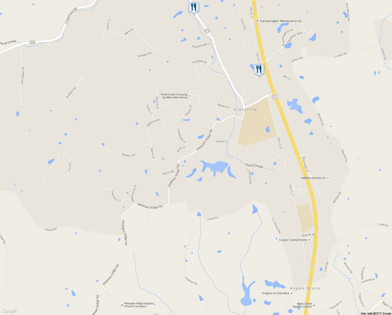 map of restaurants, bars, coffee shops, grocery stores, and more near 10449 Pleasant Ridge Road in Alexandria