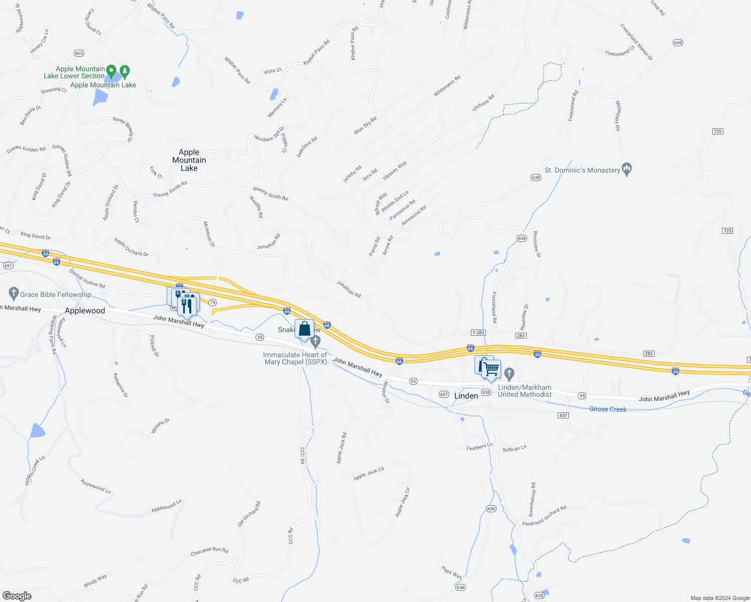 map of restaurants, bars, coffee shops, grocery stores, and more near 847 Jonathan Road in Linden