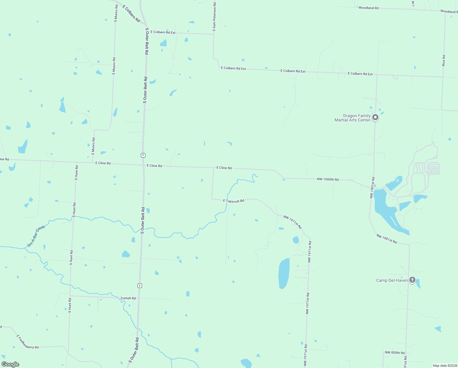 map of restaurants, bars, coffee shops, grocery stores, and more near 39603 East Cline Road in Lone Jack