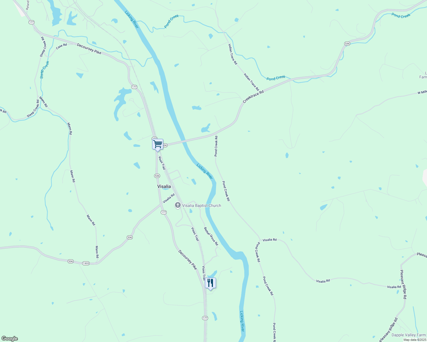 map of restaurants, bars, coffee shops, grocery stores, and more near 10160 Pond Creek Road in Alexandria