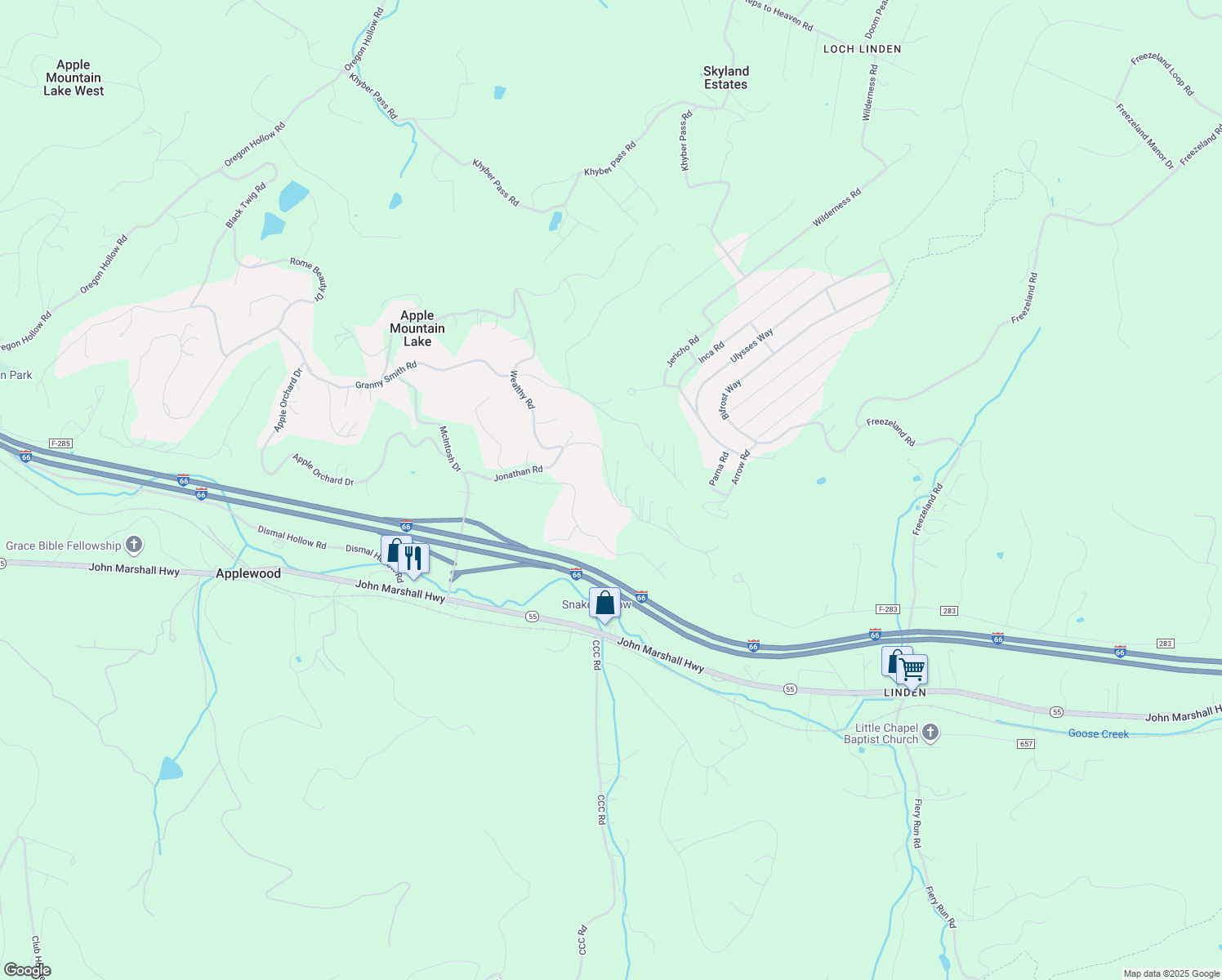 map of restaurants, bars, coffee shops, grocery stores, and more near 542 Jonathan Road in Linden