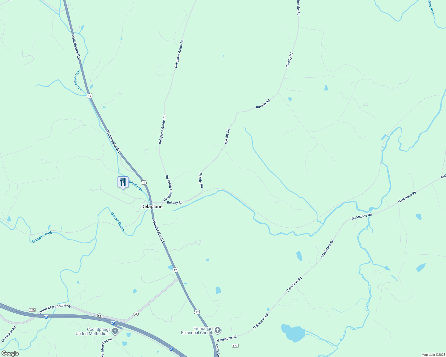 map of restaurants, bars, coffee shops, grocery stores, and more near 9541 Briar Lane in Delaplane