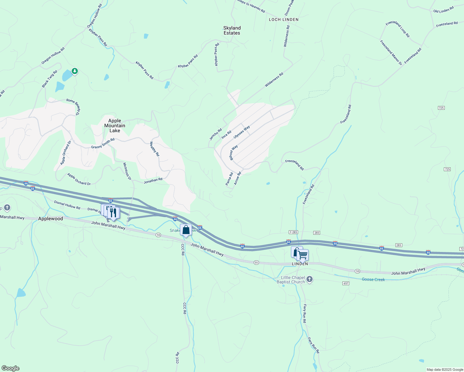 map of restaurants, bars, coffee shops, grocery stores, and more near 166 Arrow Road in Linden