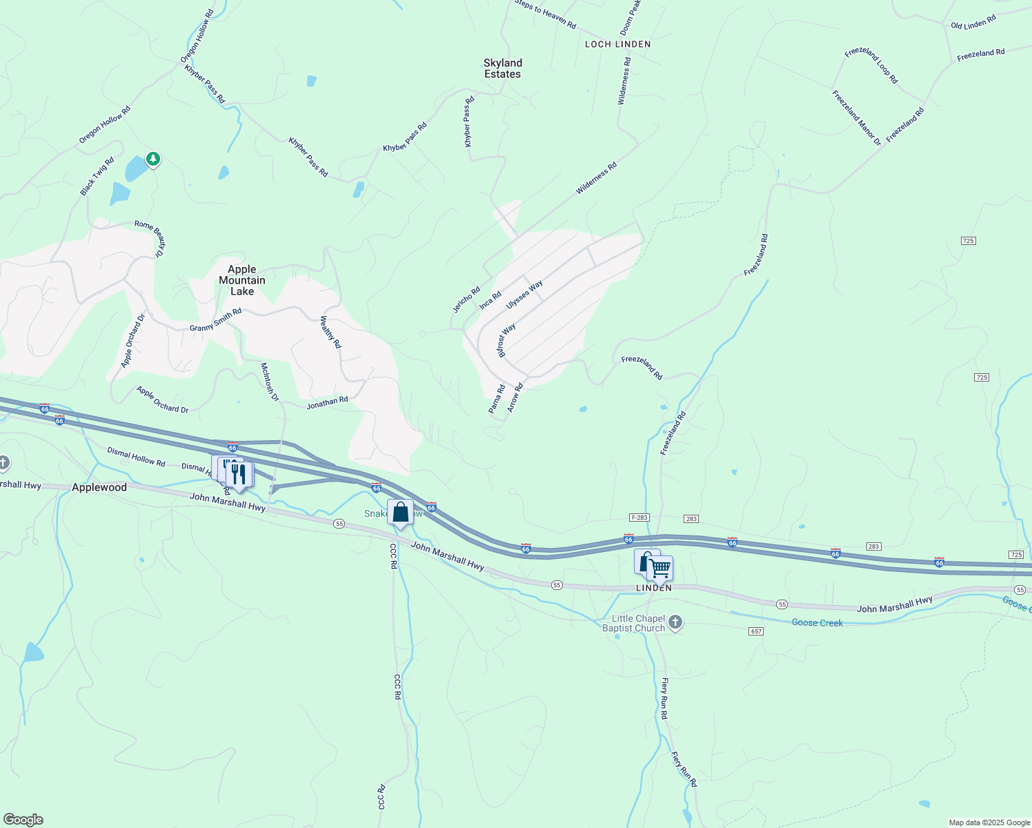 map of restaurants, bars, coffee shops, grocery stores, and more near 141 Arrow Road in Linden