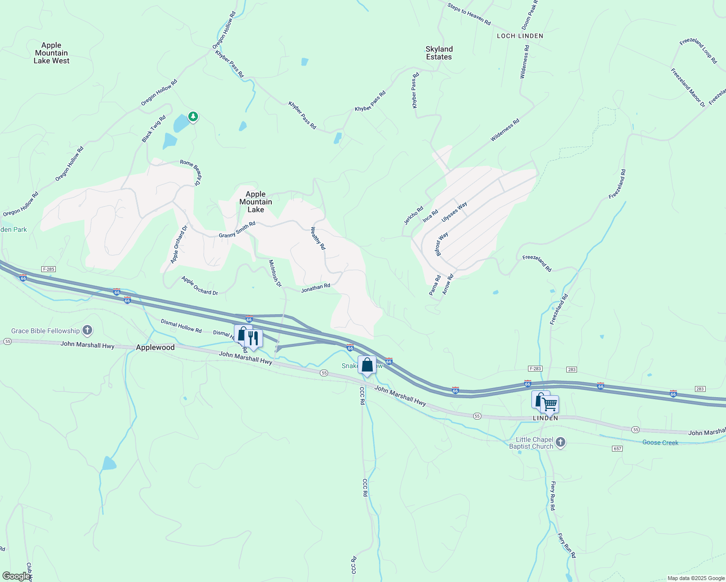 map of restaurants, bars, coffee shops, grocery stores, and more near 502 Jonathan Road in Linden