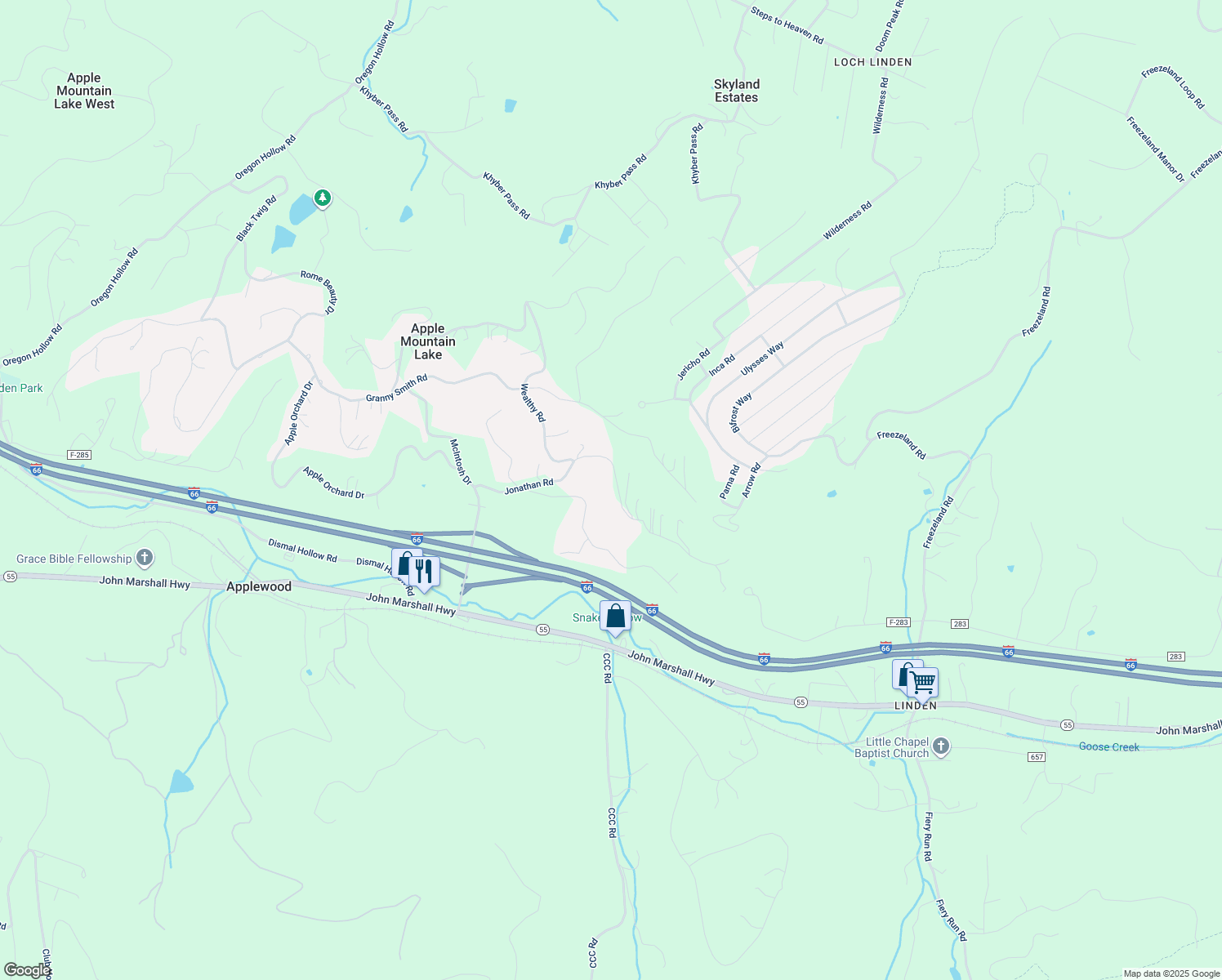 map of restaurants, bars, coffee shops, grocery stores, and more near 502 Jonathan Road in Linden