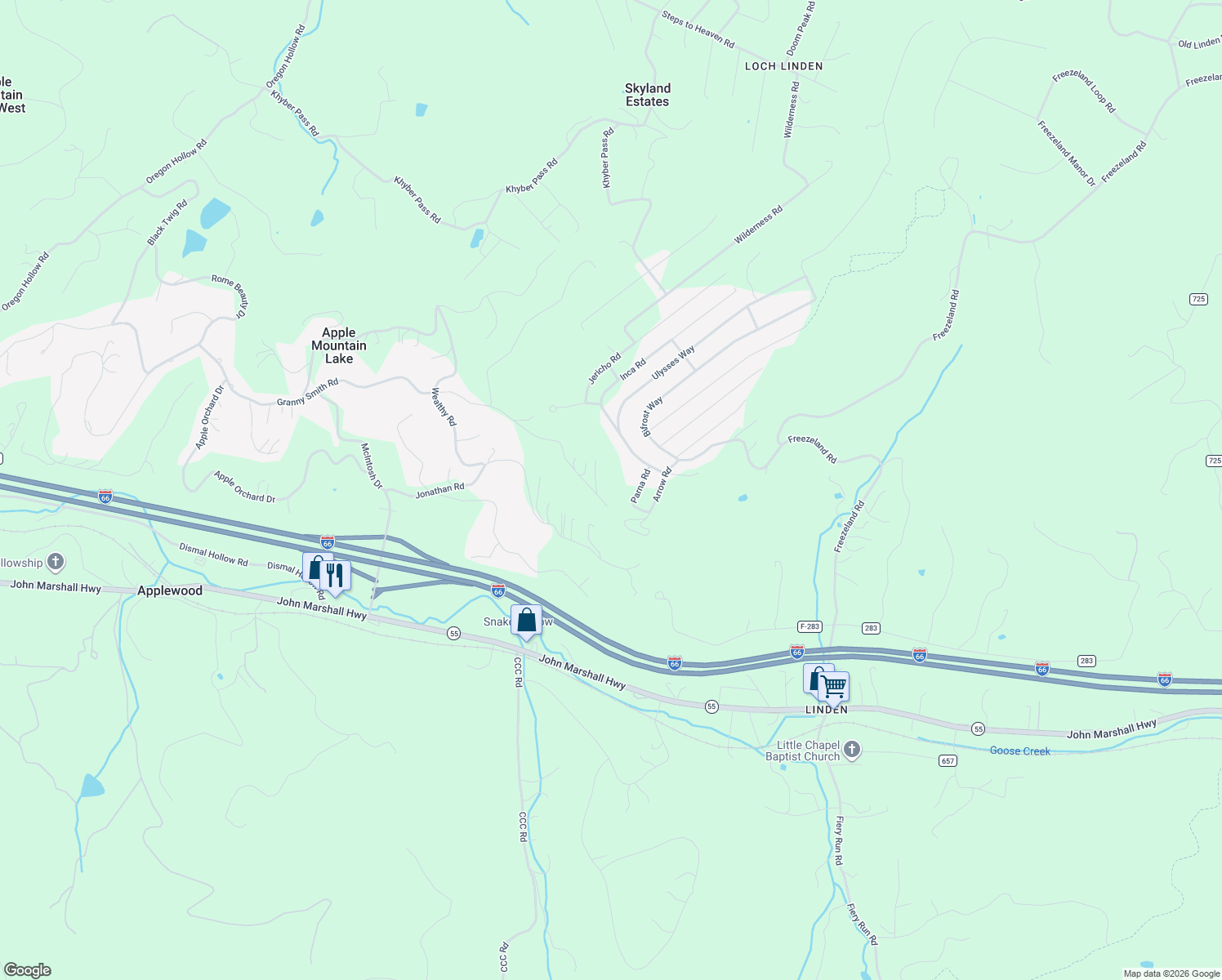 map of restaurants, bars, coffee shops, grocery stores, and more near 64 Parna Road in Linden