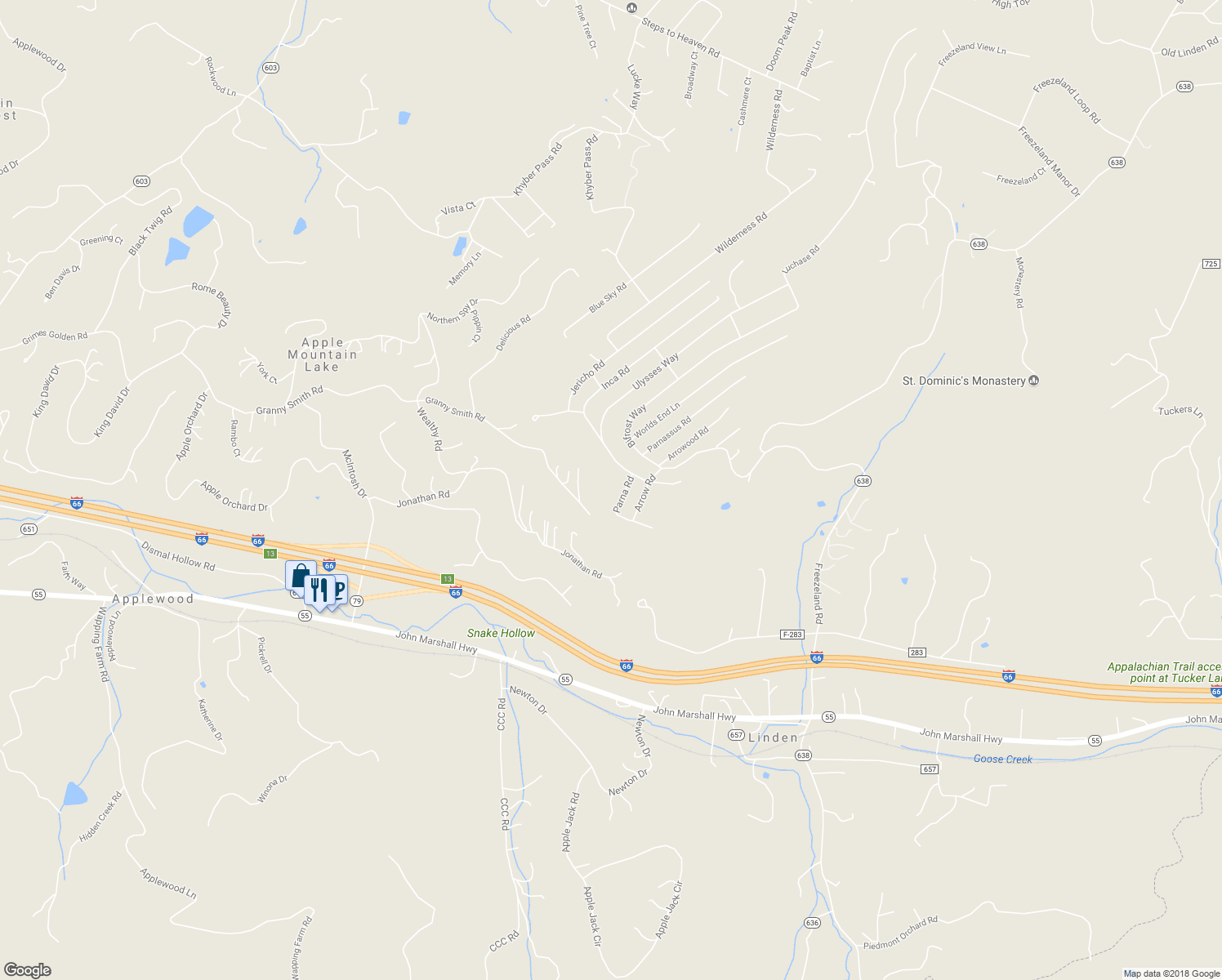 map of restaurants, bars, coffee shops, grocery stores, and more near 64 Parna Road in Linden