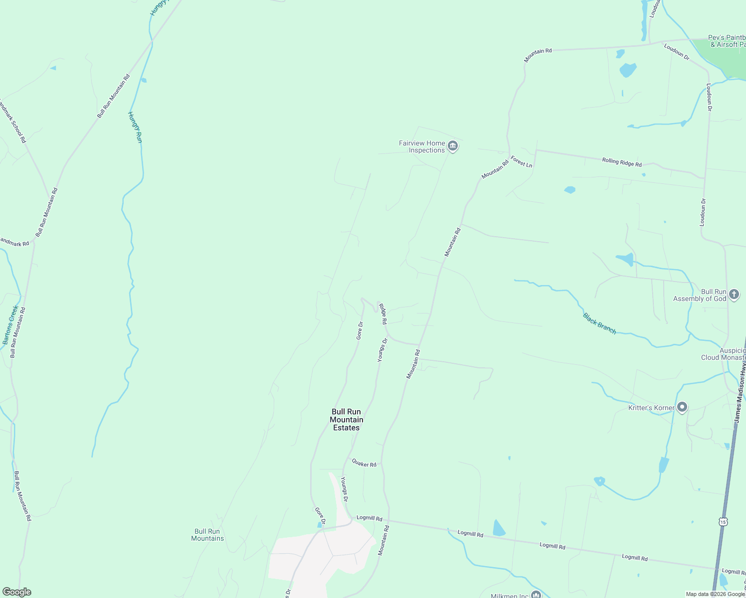 map of restaurants, bars, coffee shops, grocery stores, and more near 1840 Ridge Road in Haymarket