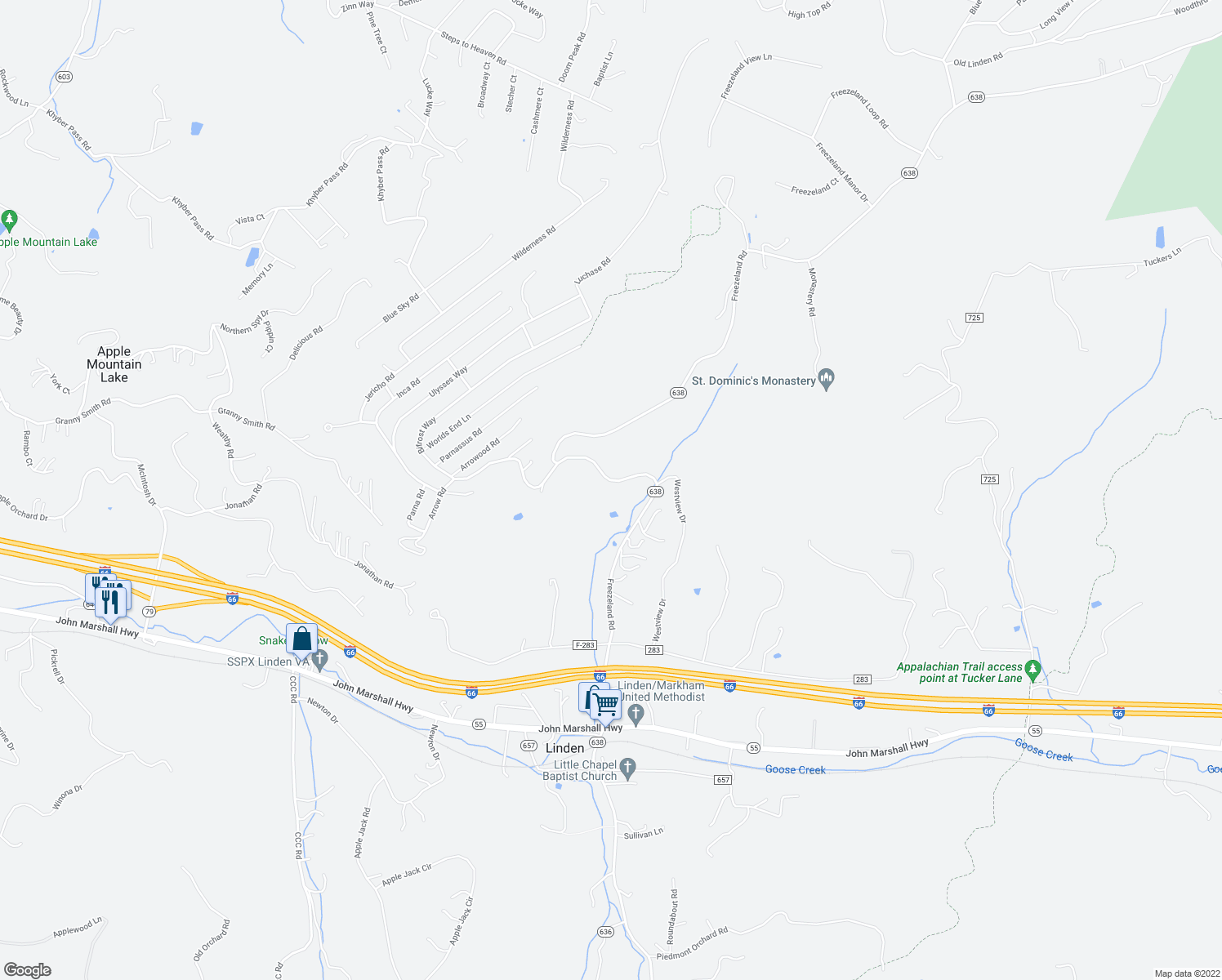 map of restaurants, bars, coffee shops, grocery stores, and more near 519 Freezeland Road in Linden