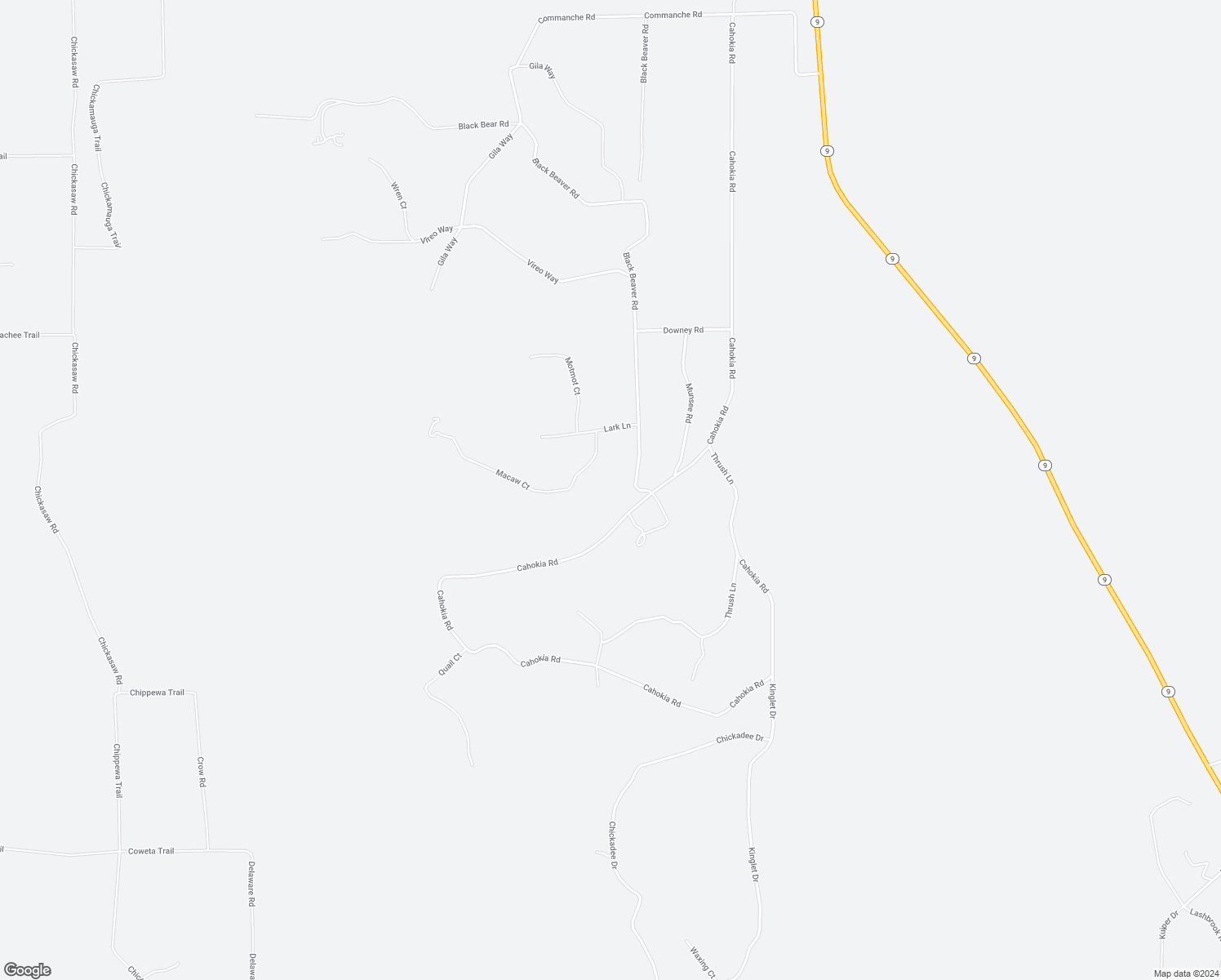 map of restaurants, bars, coffee shops, grocery stores, and more near 2005 Cahokia Road in Guffey