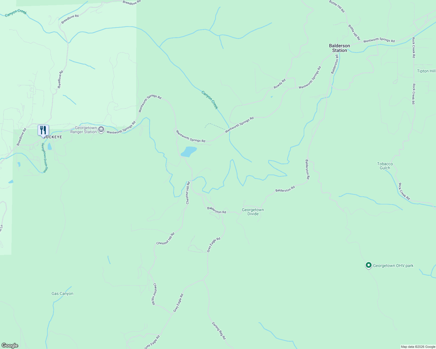 map of restaurants, bars, coffee shops, grocery stores, and more near 8265 Balderston Road in Georgetown